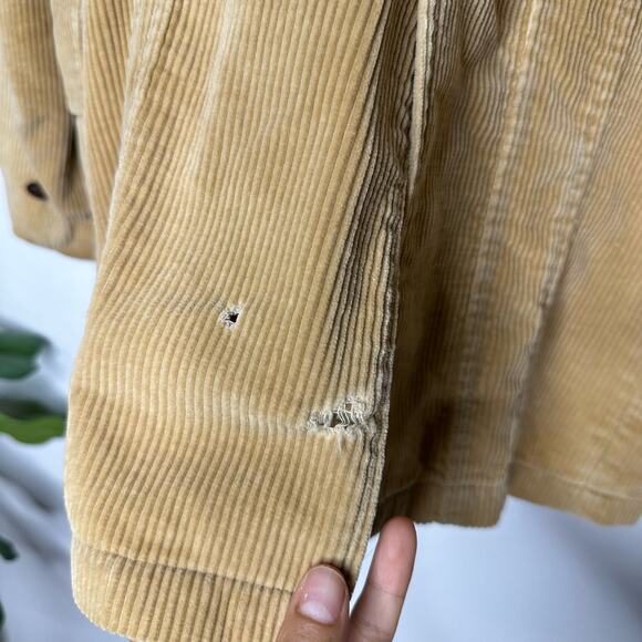 Brad Whitney Carmel Cove VTG 70s/80s Khaki Tan Corduroy Buttoned Trench Coat - Picture 14 of 16